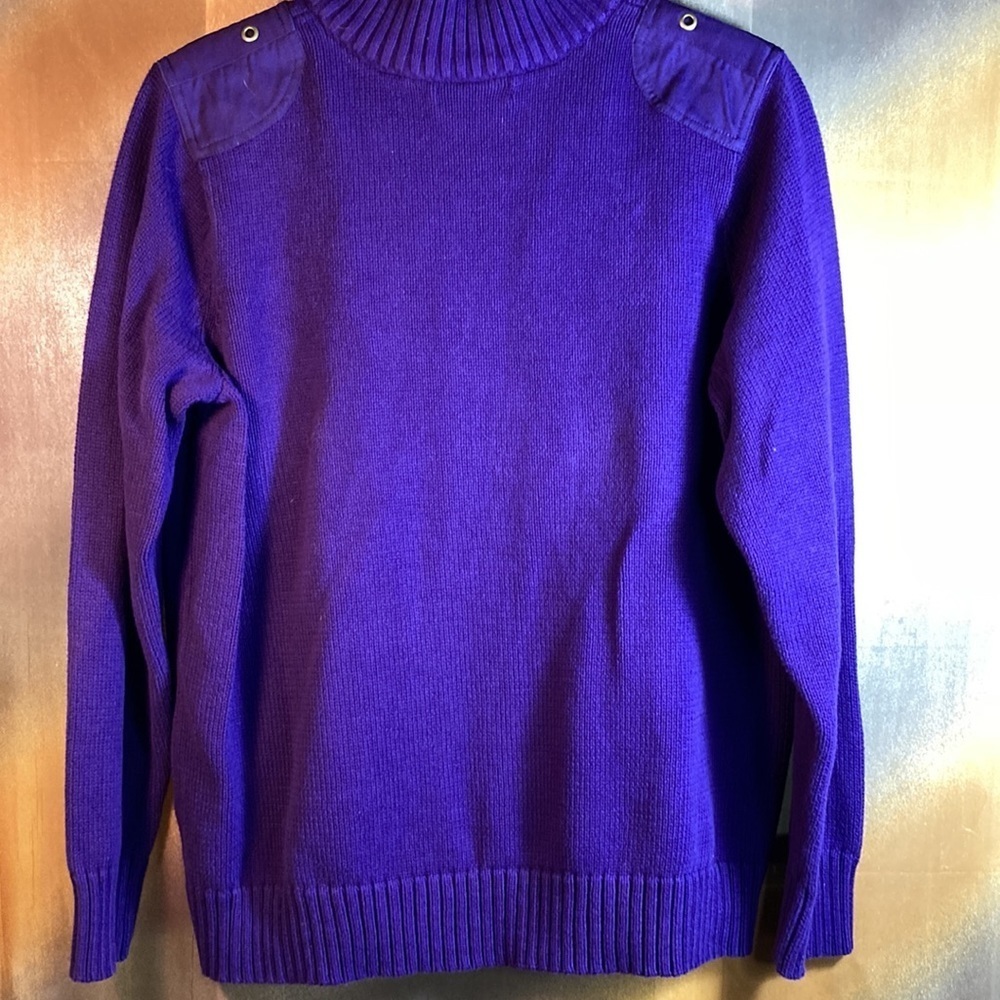 90’S vintage Lauren Ralph Lauren zip up sweater. 1X 46” chest shoulder accent. Z - Picture 3 of 4